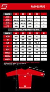 Rashguard sizing